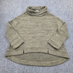 Saturday Sunday Women's Medium Tunic Sweater High Neck Pullover Casual Khaki